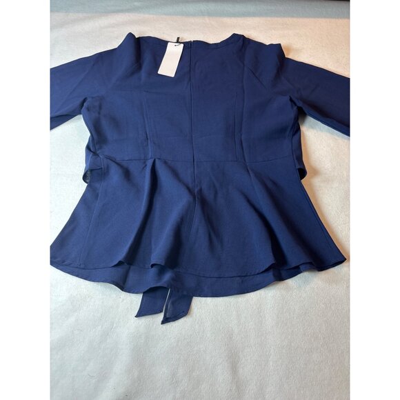 Allegra K Womens Blue Tie Waist Blouse size M - Picture 9 of 12